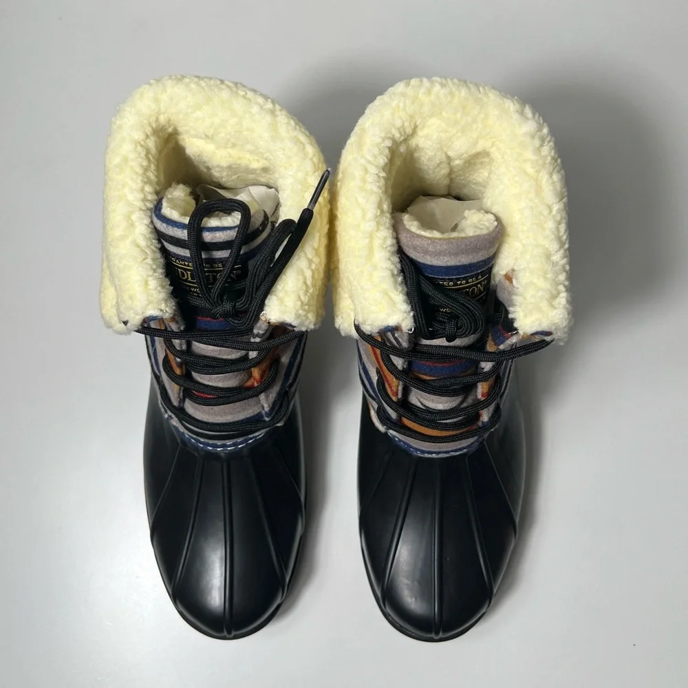 Pendleton Bridger Stripe Wool Duck Multicolor Striped Winter Rain Boots_9
